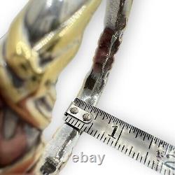 Bracelet jumeau en argent sterling 925 électroformé moderne vintage doré