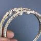 Bracelet Jumeau Vintage Tribal En Argent Sterling Tête D'éléphant 21 Grammes