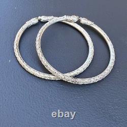 Bracelet jumeau vintage tribal en argent sterling tête d'éléphant 21 grammes
