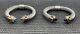 Bracelets En Câble En Argent Sterling Et Or 18 Carats Avec Améthyste De 10 Mm, Paire Vintage Cellini