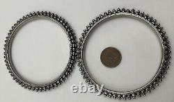 Bracelets joncs vintage assortis en argent sterling 925, ornés de perles, 8.25'