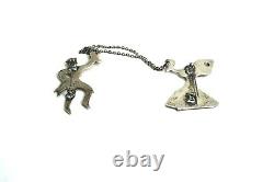 Broche Vintage en Argent Sterling du Mexique représentant une paire de danseurs