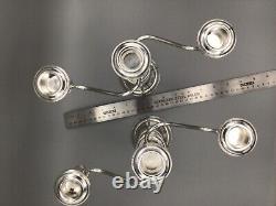 Candelabras Argent Sterling 3 Bras Vintage Chandelier Pair Multi Height Adjust