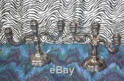 Candélabres En Argent Sterling, Ensemble De 3 Paire De Chandeliers Allemands, Anciens Et Anciens