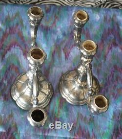 Candélabres En Argent Sterling, Ensemble De 3 Paire De Chandeliers Allemands, Anciens Et Anciens