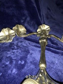 Candélabres Vintage 17 en argent avec triple teinte et porte-bougies assortis
