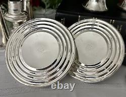 Chandeliers en argent sterling Fisher à 3 branches Porte-bougies Vintage Paire en argent sterling