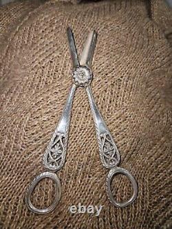 Ciseaux à raisin en argent sterling vintage