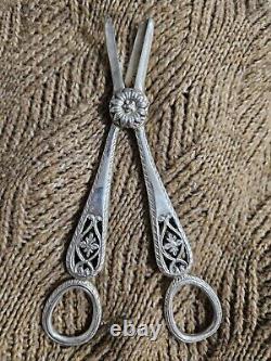 Ciseaux à raisin en argent sterling vintage