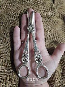 Ciseaux à raisin en argent sterling vintage