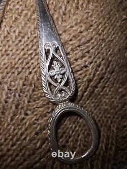 Ciseaux à raisin en argent sterling vintage