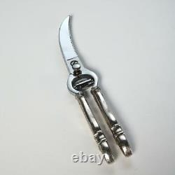 Ciseaux à volaille avec poignées en argent sterling 10 pouces de longueur, vintage
