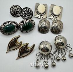 Collection de boucles d'oreilles vintage en argent sterling massif Lot de 6 paires 925