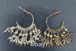Collection de six paires de magnifiques boucles d'oreilles uniques en argent sterling ancien de collection