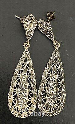 Collection de six paires de magnifiques boucles d'oreilles uniques en argent sterling ancien de collection