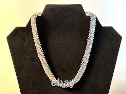 Collier vintage en argent sterling 925 avec bracelet assorti. Vendu en paire.