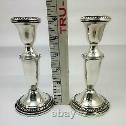 Compagnie d'argent Empire vintage. Paire de bougeoirs en argent sterling 925, 6,0 pouces, années 1950/60.