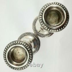 Compagnie d'argent Empire vintage. Paire de bougeoirs en argent sterling 925, 6,0 pouces, années 1950/60.