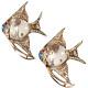 Coro Des Années 1940 Angel Fish Jelly Belly Pin Clips Clips Broche Paire En Argent Sterling Vintage