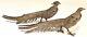 Deux Pheasants En Argent Plaqué Vintage Hautement Détaillés