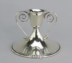 Élégant Paire de bougeoirs bas en argent sterling VTG Saart avec design en spirale