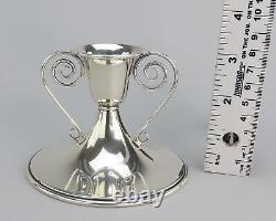 Élégant Paire de bougeoirs bas en argent sterling VTG Saart avec design en spirale