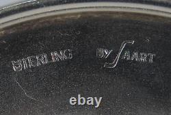 Élégant Paire de bougeoirs bas en argent sterling VTG Saart avec design en spirale