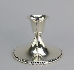 Élégant Paire de bougeoirs bas en argent sterling VTG Saart avec design en spirale