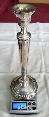 Élégant Vintage Paire De 9-3 / 4 Pouces Détenteurs D'argent Sterling Grand Candlestick