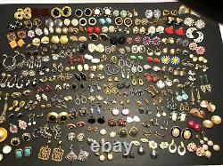 Énorme Clip De 173 Paires, Boucle D’oreille Percée Lot Vintage Silver Tone 4 Lbs