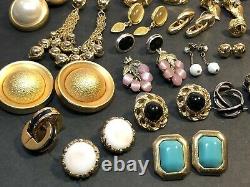 Énorme Clip De 173 Paires, Boucle D’oreille Percée Lot Vintage Silver Tone 4 Lbs