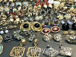Énorme Clip De 173 Paires, Boucle D’oreille Percée Lot Vintage Silver Tone 4 Lbs