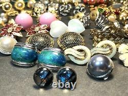 Énorme Clip De 173 Paires, Boucle D’oreille Percée Lot Vintage Silver Tone 4 Lbs
