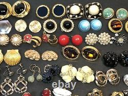 Énorme Clip De 173 Paires, Boucle D’oreille Percée Lot Vintage Silver Tone 4 Lbs