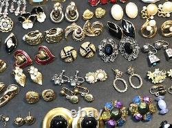 Énorme Clip De 173 Paires, Boucle D’oreille Percée Lot Vintage Silver Tone 4 Lbs