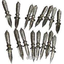 Ensemble de 16 porte-épis de maïs vintage en métal argenté breveté, 8 paires