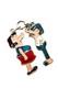 Ensemble De 2 Pendentifs En émail Cartoon Couple Vintage En Argent 800 Unisexe Designer