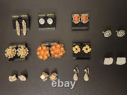 Ensemble vintage de 11 paires de boucles d'oreilles clip Coro et Vendome élégantes, toutes signées