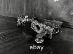 Éperons en serpent perforés en argent sterling vintage incrustés fait main, marqués du fabricant Egarcia