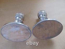 Fabuleux Paire Vintage Sterling Silver Scrolls Bougies 1962