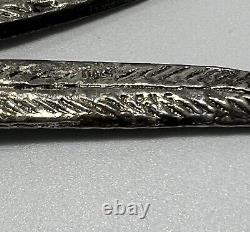Figurines de faisan en métal ITALIE Vtg Mâle & Femelle Paire Plaqué Argent 13 pouces de long