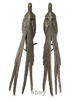 Figurines de faisan vintage FABRIQUÉES EN ITALIE, en argent plaqué, paire de mâle et femelle italiens.