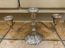 Frank Whiting En Argent Sterling 238 Set Paire 3 Bougie Candleabra Vintage Weighted