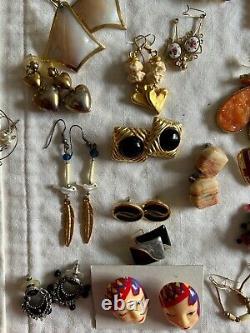 GRAND LOT de 150+ PAIRES DE BOUCLES D'OREILLES VINTAGE/ACTUELLES PORTABLES À REVENDRE DE NOMBREUX STYLES/COULEURS