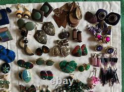 GRAND LOT de 150+ PAIRES DE BOUCLES D'OREILLES VINTAGE/ACTUELLES PORTABLES À REVENDRE DE NOMBREUX STYLES/COULEURS