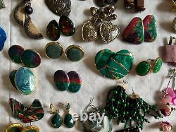 GRAND LOT de 150+ PAIRES DE BOUCLES D'OREILLES VINTAGE/ACTUELLES PORTABLES À REVENDRE DE NOMBREUX STYLES/COULEURS
