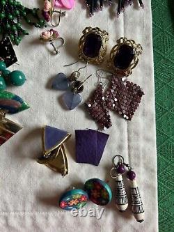 GRAND LOT de 150+ PAIRES DE BOUCLES D'OREILLES VINTAGE/ACTUELLES PORTABLES À REVENDRE DE NOMBREUX STYLES/COULEURS