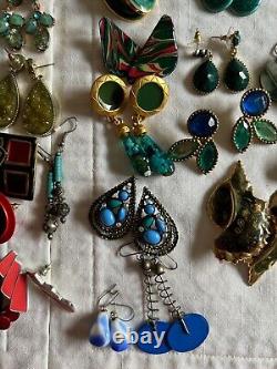 GRAND LOT de 150+ PAIRES DE BOUCLES D'OREILLES VINTAGE/ACTUELLES PORTABLES À REVENDRE DE NOMBREUX STYLES/COULEURS