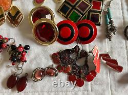 GRAND LOT de 150+ PAIRES DE BOUCLES D'OREILLES VINTAGE/ACTUELLES PORTABLES À REVENDRE DE NOMBREUX STYLES/COULEURS