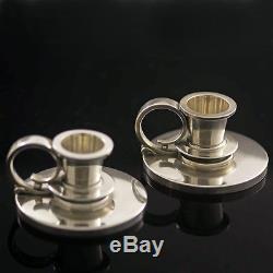 Georg Jensen Une Paire De Bougeoirs En Argent # 668 A Vintage